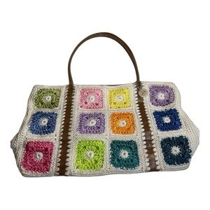 The Sak Women’s Multicolor Granny Square Crochet Tote/Shoulder Bag